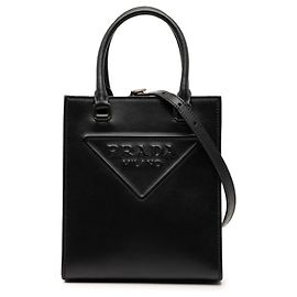 Prada Triangle Logo Mini Handbag Black