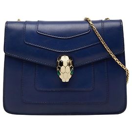 Bulgari Borsa a tracolla con catena Serpenti Forever di Bvlgari Blu navy