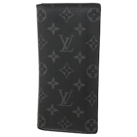 Cartera larga Louis Vuitton Monogram Eclipse Brazza Negro