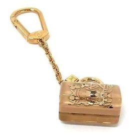 Chaveiro Louis Vuitton Portefeuille Speedy Inclusion Bege Dourado
