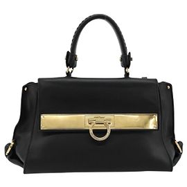 Sac Sofia en cuir Salvatore Ferragamo Taille Medium Noir