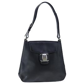 Salvatore Ferragamo Vara Leather Noir