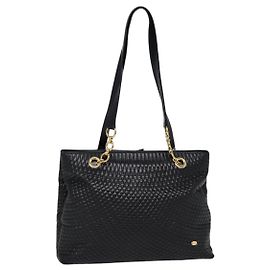 Bolsa Tote Bally Vintage em couro acolchoado Preto