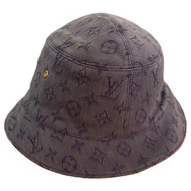 Conjunto de bucket hat e boné de basebol Monogram Louis Vuitton Areia Azul escuro