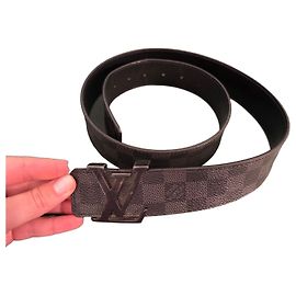 Louis Vuitton Damier Ebene LV Initiales Belt Dark brown
