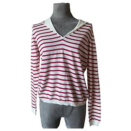 Pull Christian Dior rayé rouge et blanc Blanc Rouge