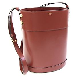 Céline Borsa a tracolla Celine Triomphe in pelle rosso-marrone Marrone