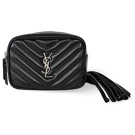Saint Laurent Lou Camera Bag Matelasse Chevron Leather Baby Black