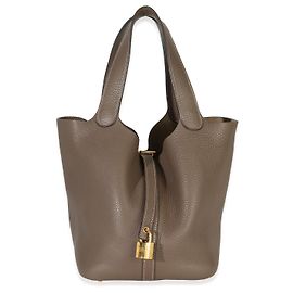 Hermès Etoupe Clemence Picotin Lock 22 GHW Marron
