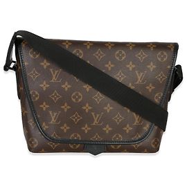 Messenger magnético em canvas Monogram Macassar Louis Vuitton Marrom