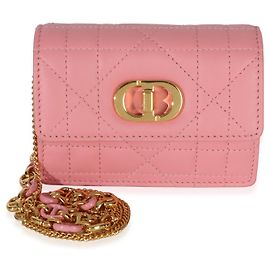 Bolsa Micro Miss Caro em couro de vitelo Macrocannage rosa Christian Dior Rosa