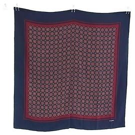 Echarpe de seda multicolor Chanel Multicor Azul marinho