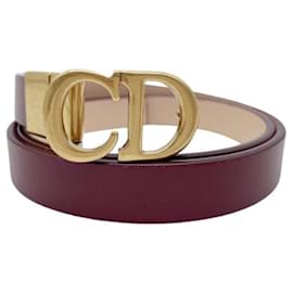 Christian Dior Saddle Reversible Belt Dark red