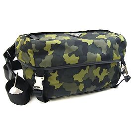 Prada Khaki Nylon Leather Sling Bag Khaki