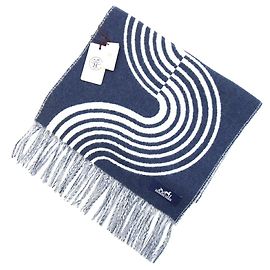 Hermès Hermes Casaque Vague Cashmere Stole Roh Marineblau
