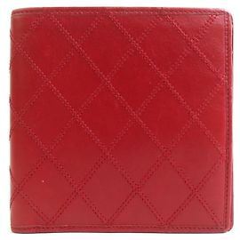 Chanel Bi-Fold Ledergeldbörse Rot
