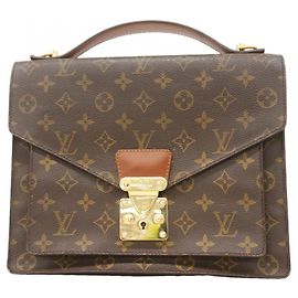 Sac à main Louis Vuitton Monogram Monceau 28 Marron