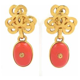 Orecchini a clip Chanel Oro e Arancione D'oro Arancione