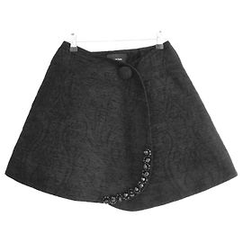 Simone Rocha Gonna in Broccato con Perline Fall 2015 Nero