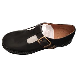 Chloé Black Leather Buckle Ballet Flats Black