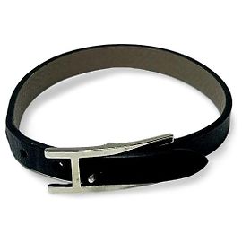 Pulsera reversible de cuero Behapi Hermès Negro