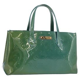 LOUIS VUITTON Monogram Vernis Wilshire PM Bag Blue Galatic M93646 Auth 178336A Autre