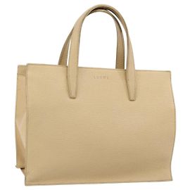 Bolsa de mão LOEWE em couro Marfim Prata Auth ep14525 Prata Cru