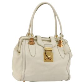 Borsa Tote Miu Miu in pelle Bianco e Oro Auth 179220A Bianco D'oro