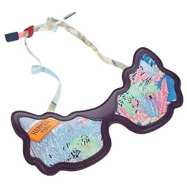 Hermès HERMES Eye Mask Silk Blue Auth 179161V Blue