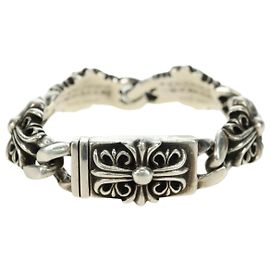 Pulsera Keeper Link ID Chrome Hearts Ag925 4 Links Silver Auth 176817SM Plata