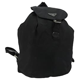 PRADA Backpack Nylon Silver Black Auth bs34742 Black Silvery