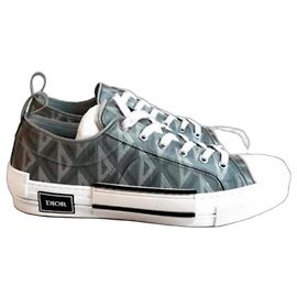 Dior B23 CD Diamond Tênis Cano Baixo Cinza Cinza