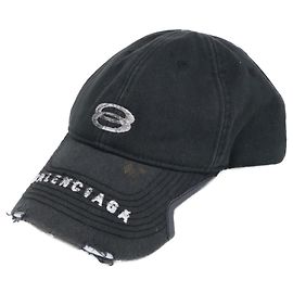 Balenciaga Cap im Vintage-Stil, Größe S Schwarz