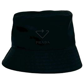 Prada Re-Nylon Logo Bucket Hat Black