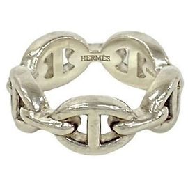 Hermès Hermes Enchainée Band Ring Silvery