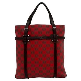 Mini sac cabas Loewe Anagram Logo Marron Rouge