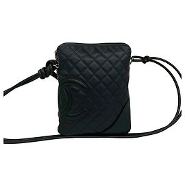 Mini borsa a tracolla Chanel Vintage Cambon Line in pelle Nero