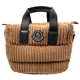 Borsa in velluto a coste Moncler Marrone Nero