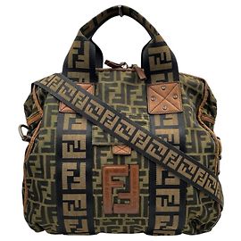 Fendi Zucca FF Pattern Shoulder Bag Brown
