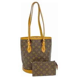 Louis Vuitton Monogram Bucket PM Tote Bag Brown