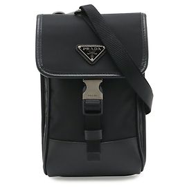 Custodia per smartphone con tracolla Triangle Prada Nero