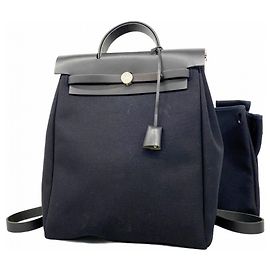 Hermès Hermes Herbag Ad MM Backpack in Black Black
