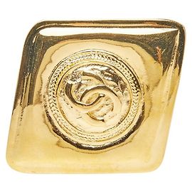 Chanel Coco Mark Gold Plated Diamond Brooch Golden