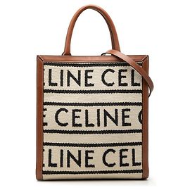 Céline Bolsa Cabas Vertical Celine Small Marrom Bege