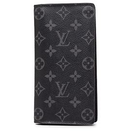 Portafoglio Louis Vuitton Black Monogram Eclipse Brazza Nero
