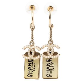 Boucles d'oreilles plates Chanel Coco Mark 31 Rue Cambon Doré