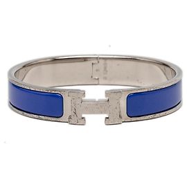 Hermès Pulseira Hermes Clic Clac H PM Prata Azul
