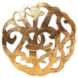 Spilla Chanel Coco Mark con Logo Rotondo D'oro
