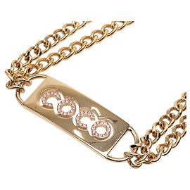 Cinto de corrente Chanel Coco Mark Dourado