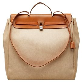 Hermès Sac cabas Hermes Herbag MM Marron Écru